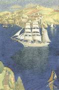 Joseph E.Southall The White Barque at Fowey china oil painting artist